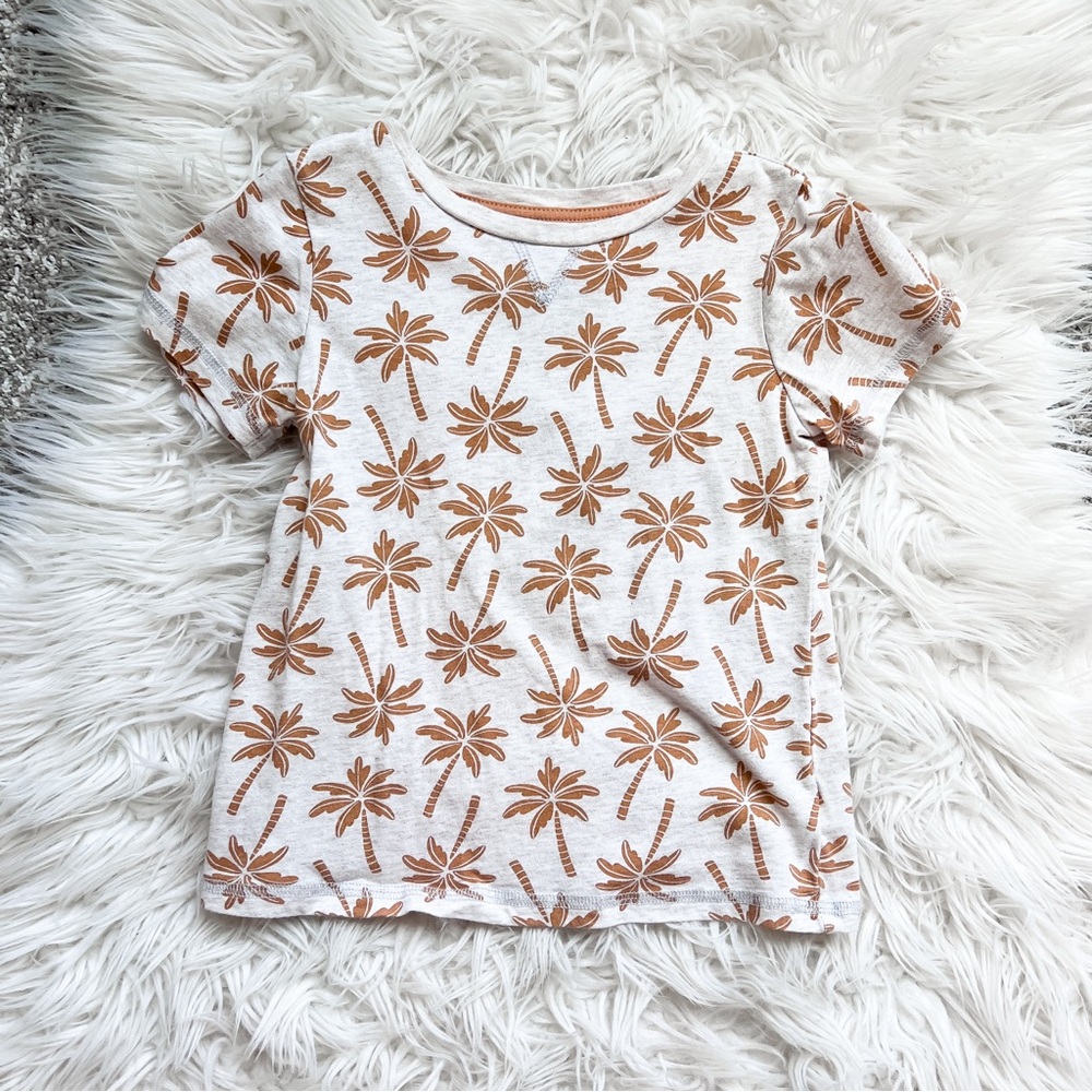 d.i.p Palm Tree Tee Neutral Tan Cream 3T